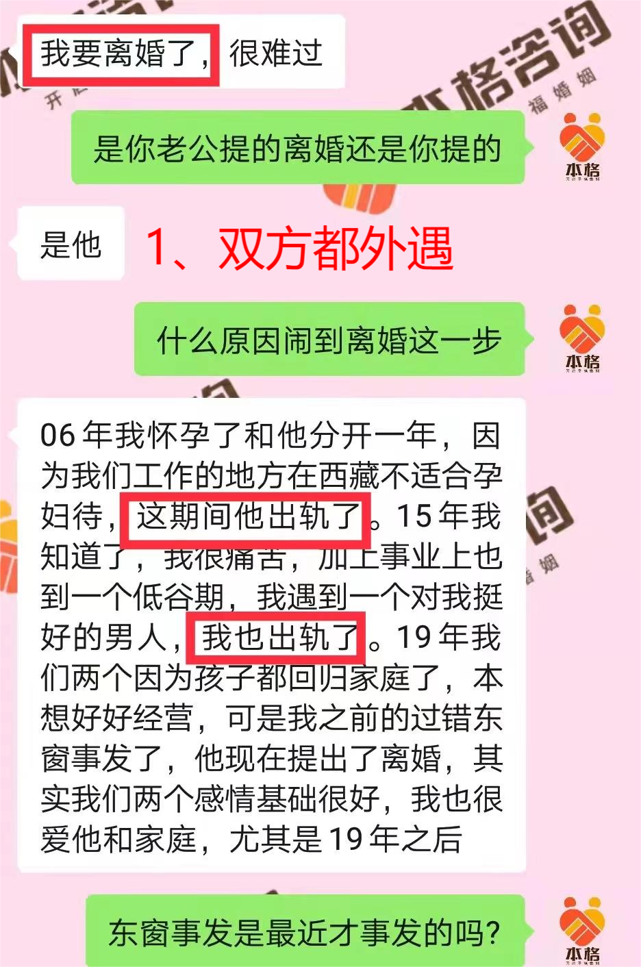 双方都有越界行为后的婚姻修复：夫妻和好，丈夫不再提离婚（已脱敏）